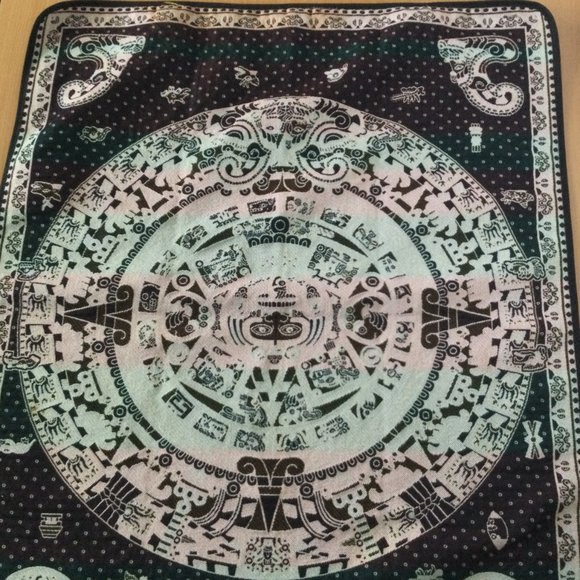 Mexican AZTEC rug carpet mat 32" x 26.5" - Picture 3 of 4